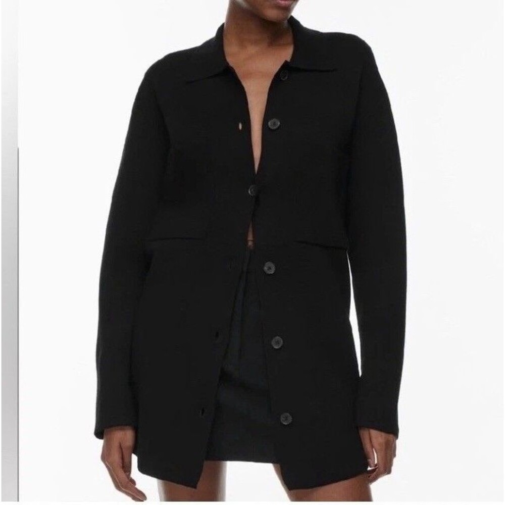 Babaton Aritzia Society Sweater Black Wonder Yarn Oversized Medium